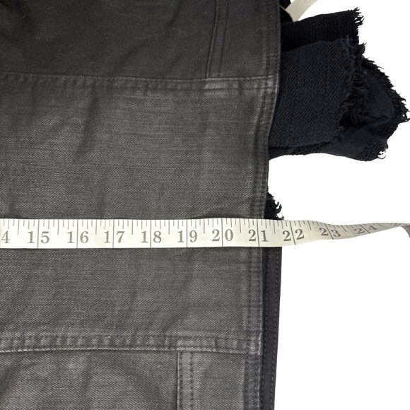 Free People Black Denim Fringe Scarf Jacket – Size 6 – Boho Layered Look - Picture 11 of 12